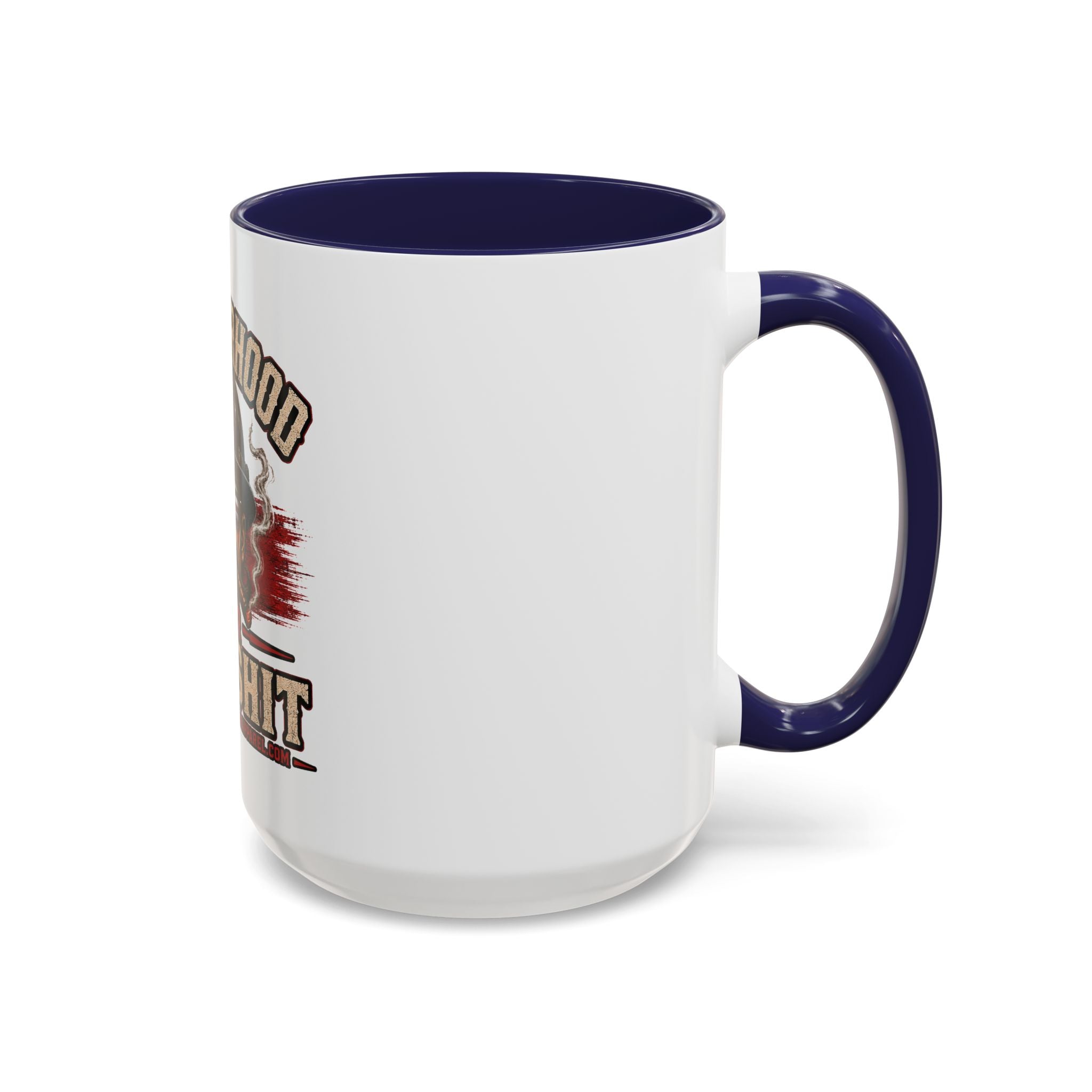 Brotherhood Over Bullshit Coffee Mug — Patriotic Firefighter Helmet Design