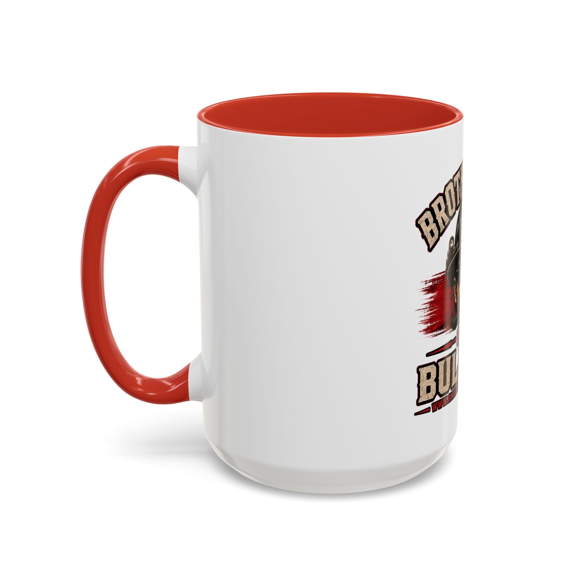 Brotherhood Over Bullshit Coffee Mug — Patriotic Firefighter Helmet Design