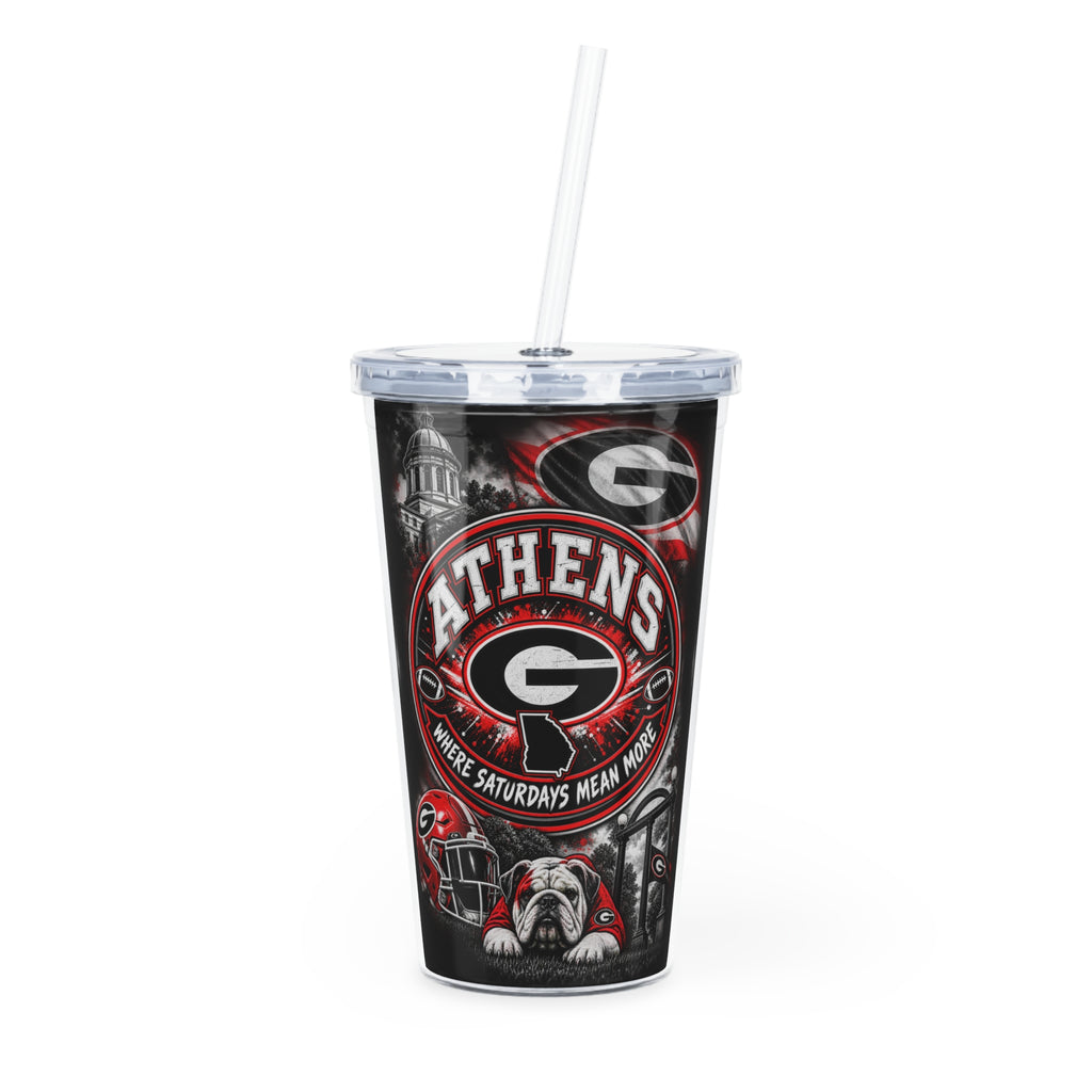 Athens Bulldogs Georgia Game Day Tumbler with Straw