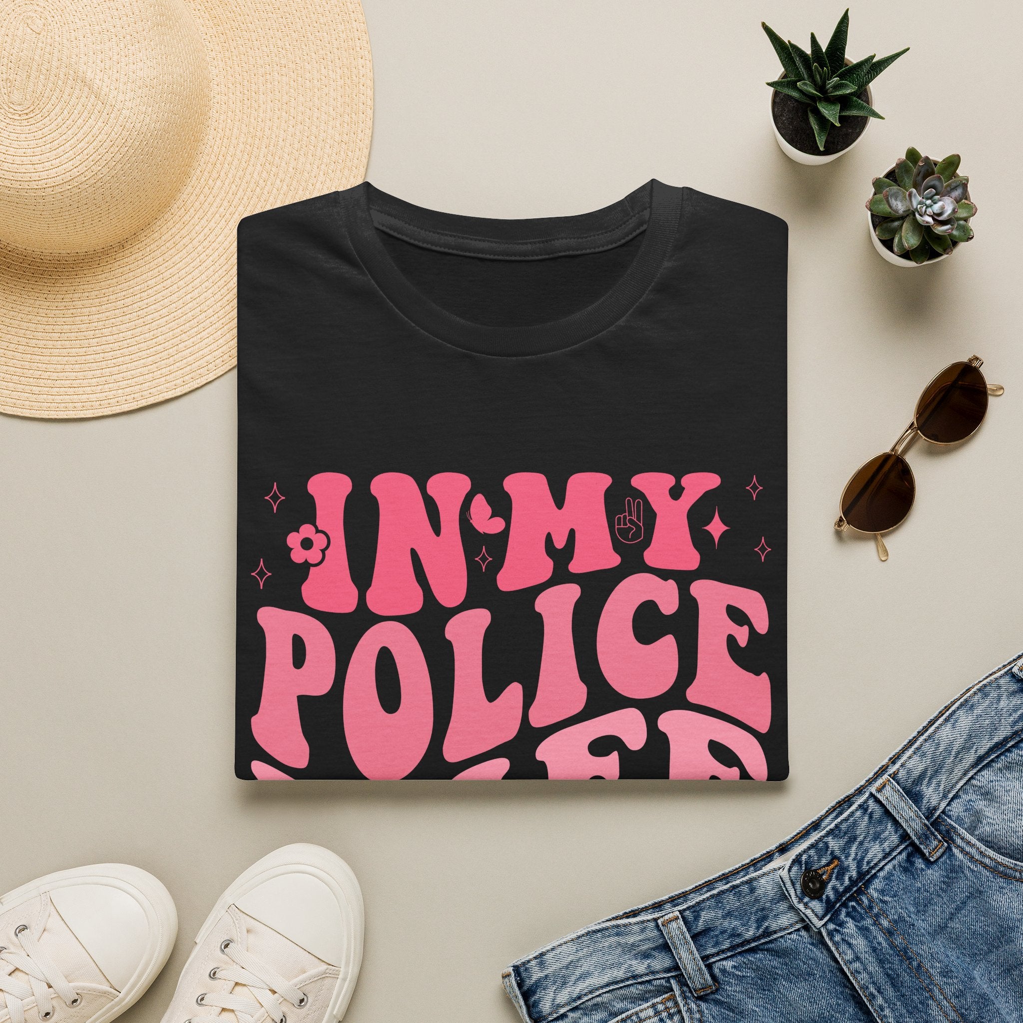 In My Police Wife Era T-Shirt — Retro Pink Feminine Graphic Tee