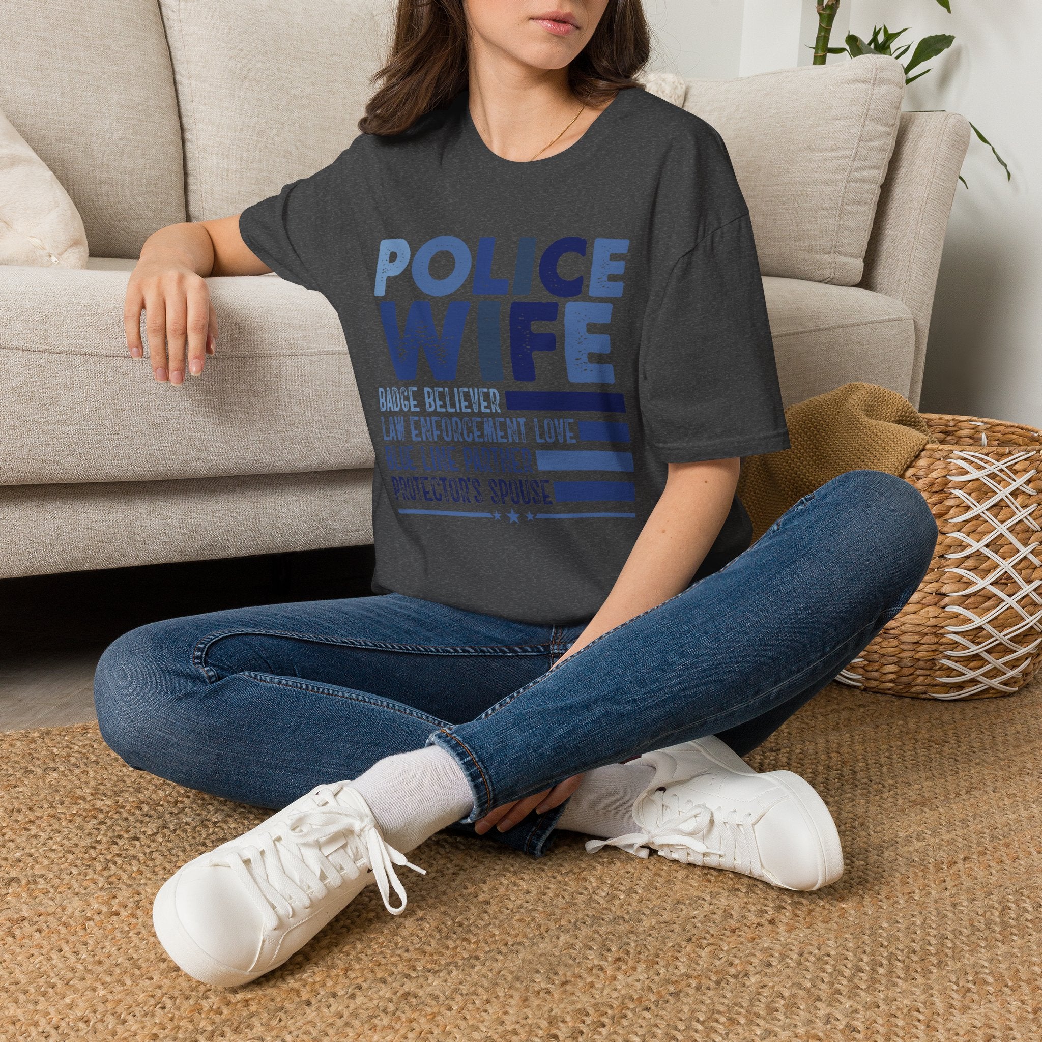 Police Wife T-Shirt — Supportive Thin Blue Line Tee for Law Enforcement Spouses