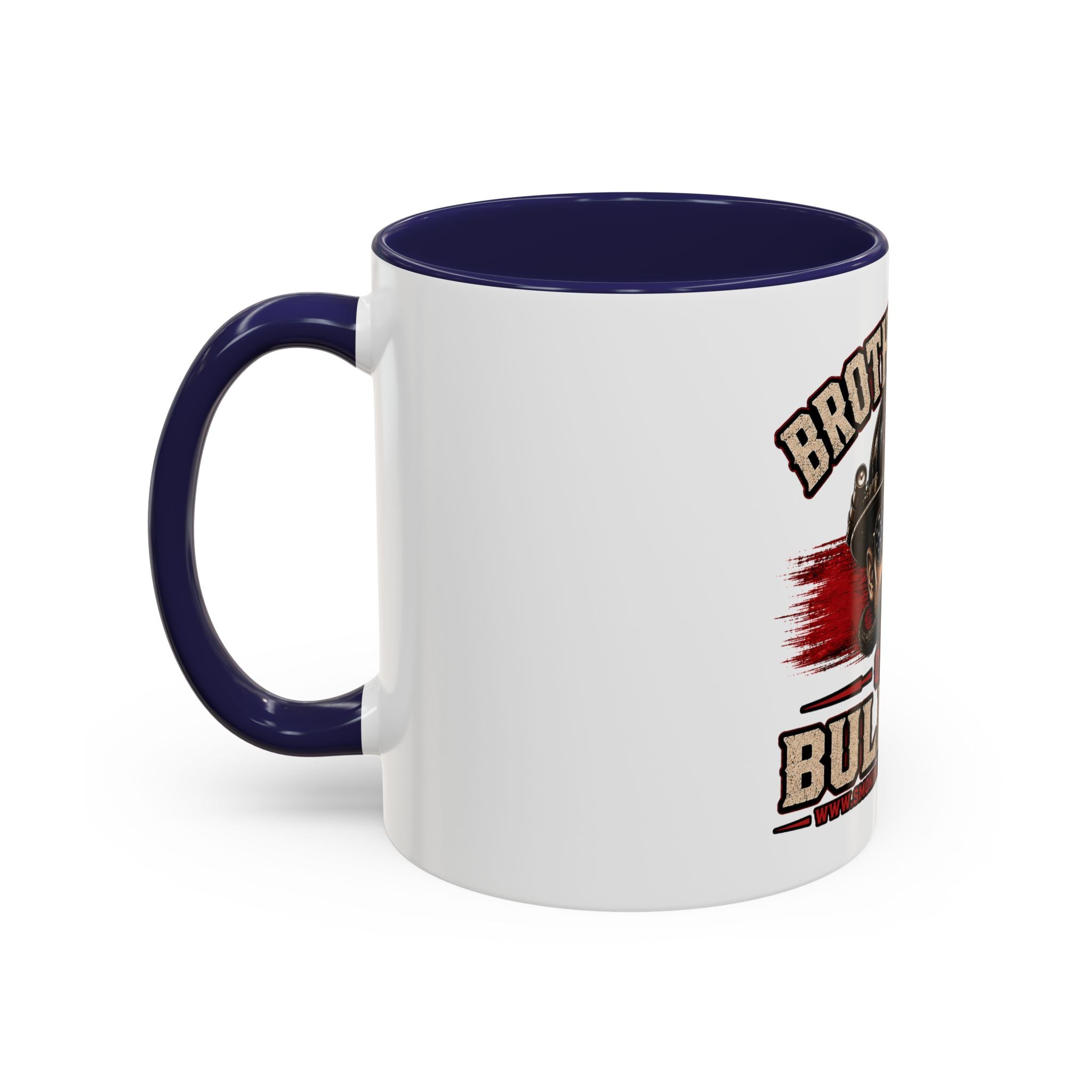 Brotherhood Over Bullshit Coffee Mug — Patriotic Firefighter Helmet Design