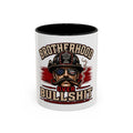 Brotherhood Over Bullshit Coffee Mug — Patriotic Firefighter Helmet Design