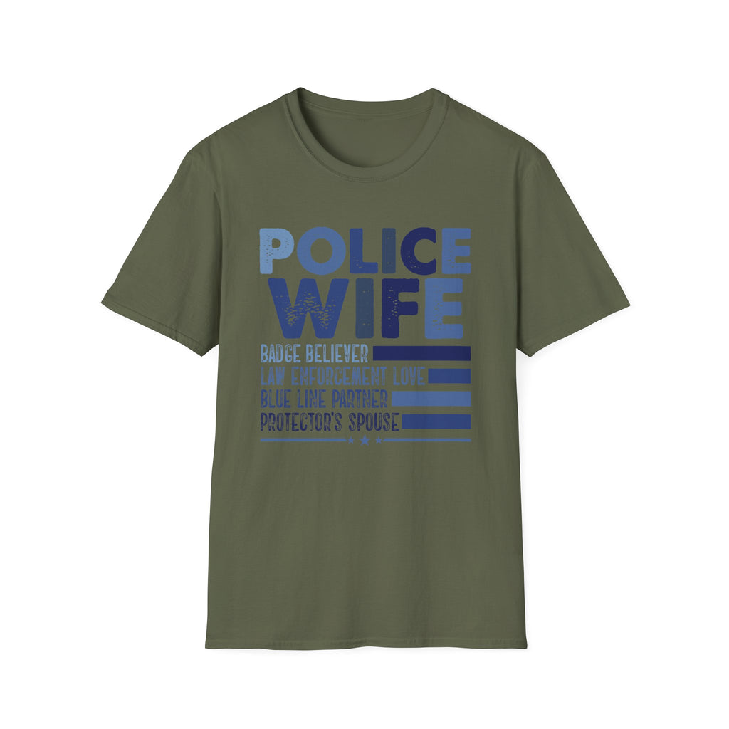 Police Wife T-Shirt — Supportive Thin Blue Line Tee for Law Enforcement Spouses