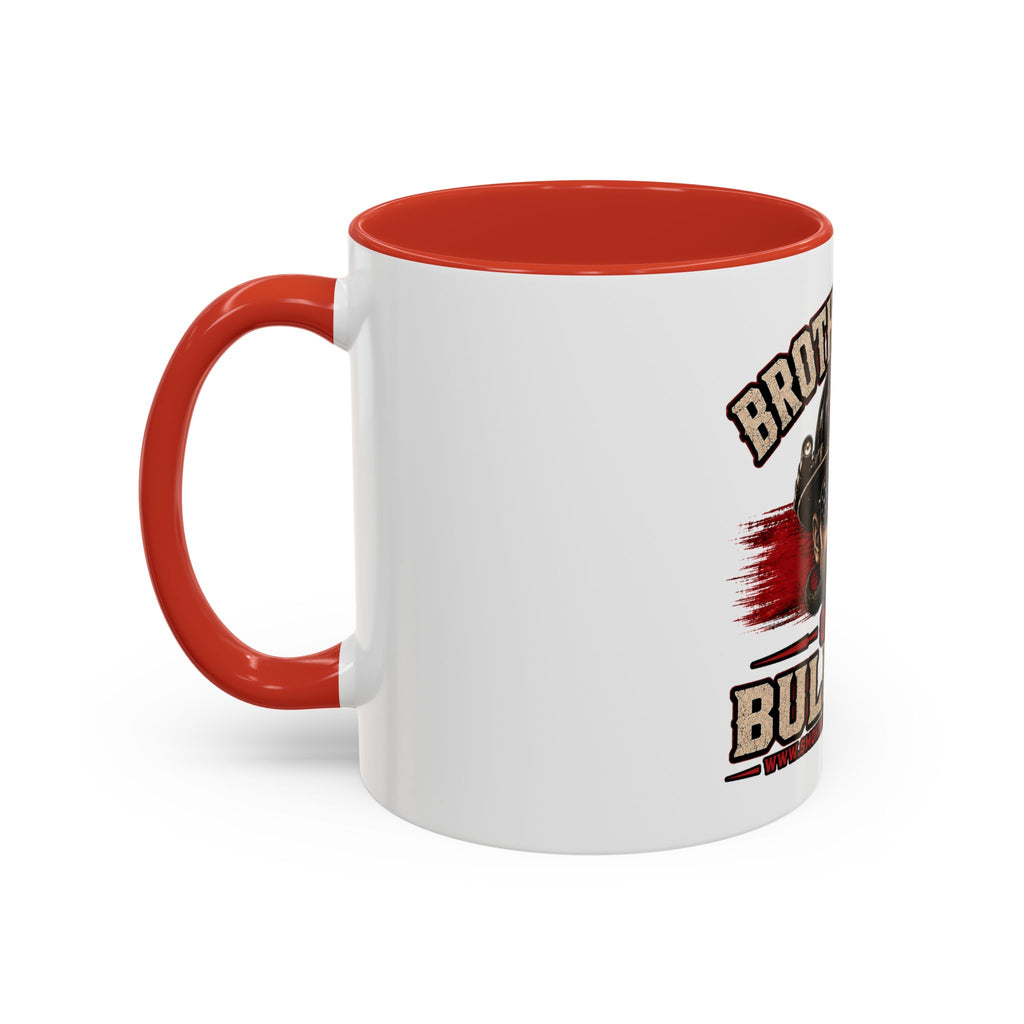 Brotherhood Over Bullshit Coffee Mug — Patriotic Firefighter Helmet Design