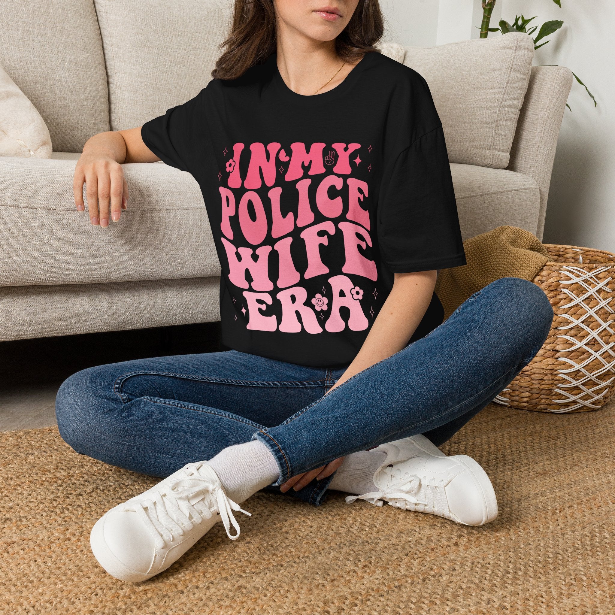 In My Police Wife Era T-Shirt — Retro Pink Feminine Graphic Tee