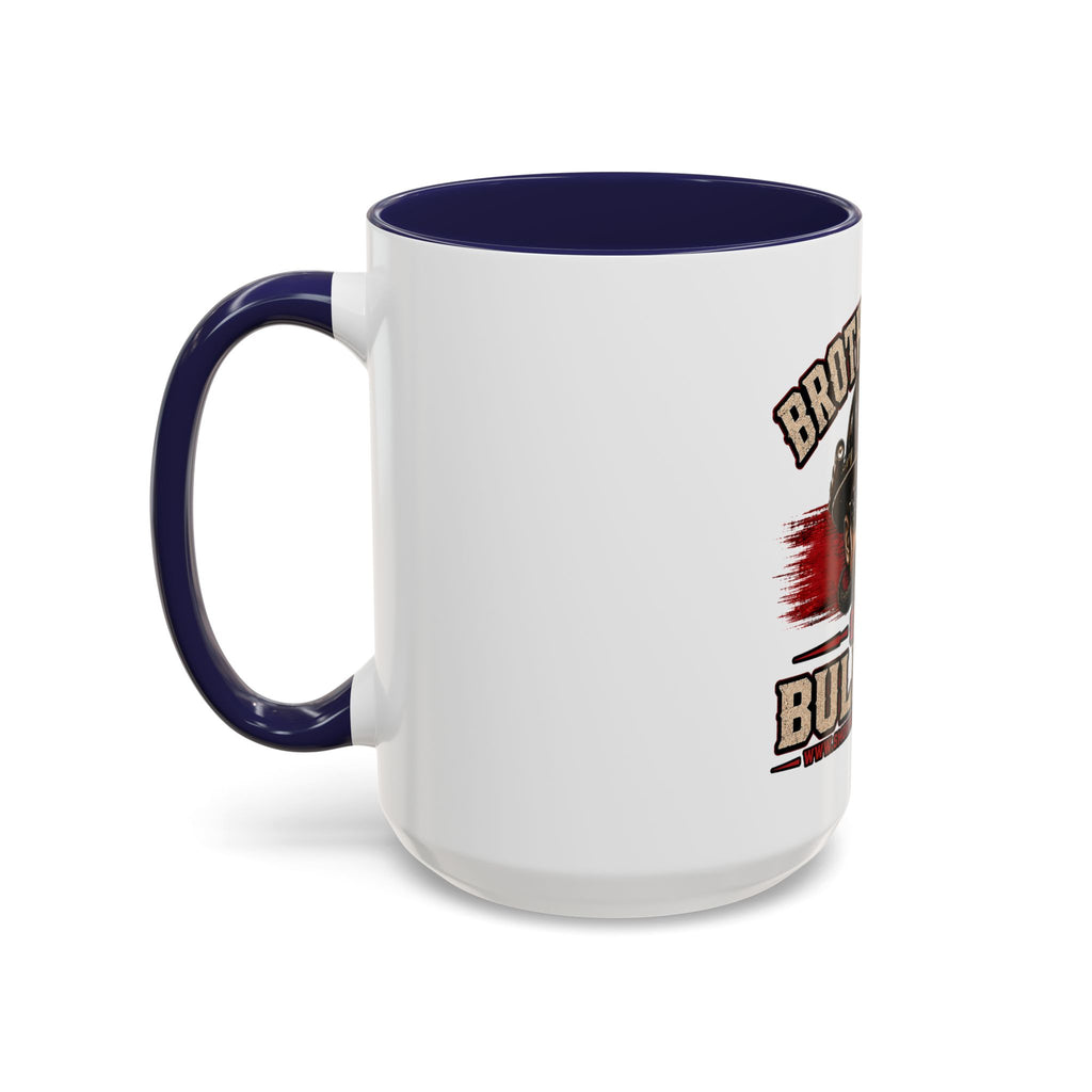Brotherhood Over Bullshit Coffee Mug — Patriotic Firefighter Helmet Design