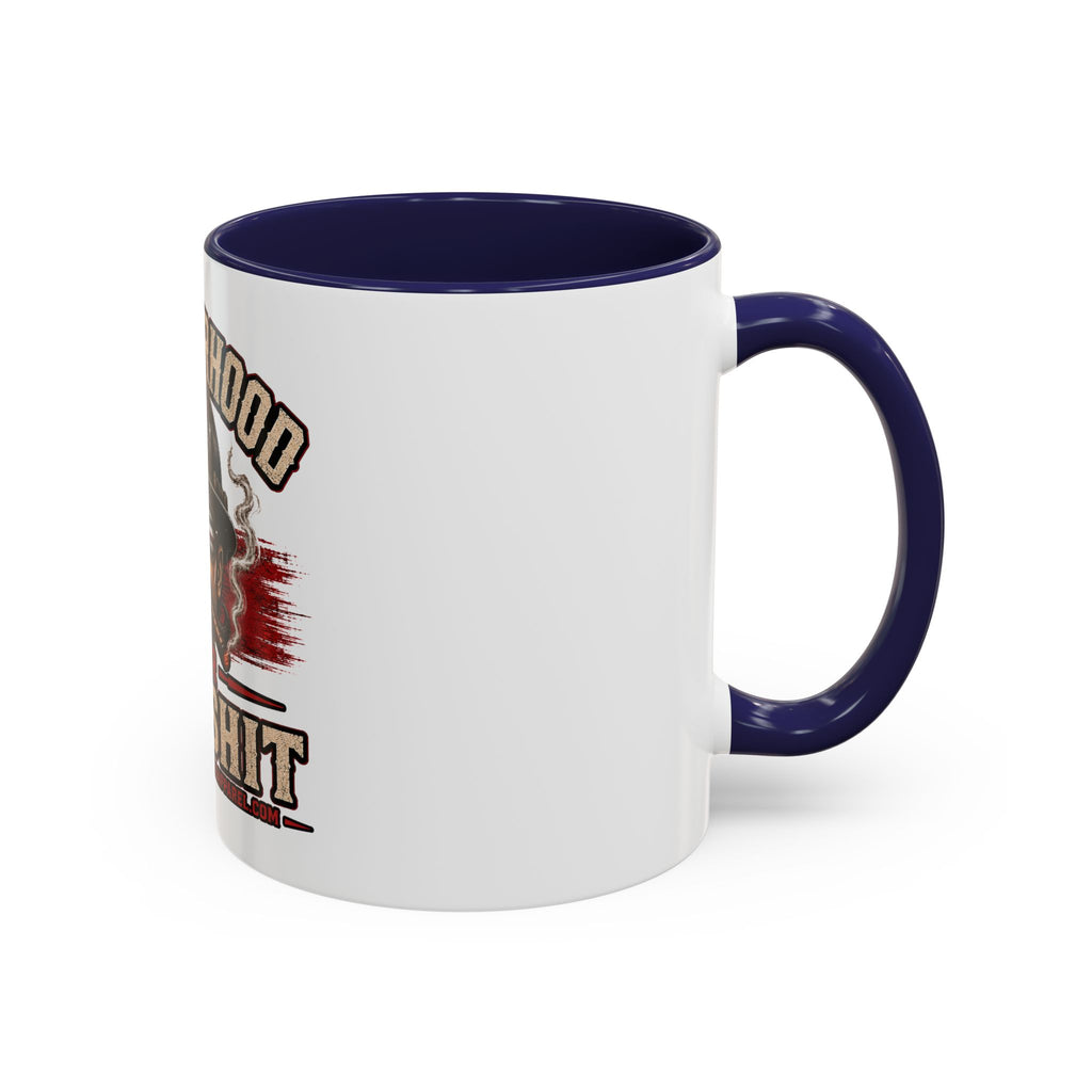 Brotherhood Over Bullshit Coffee Mug — Patriotic Firefighter Helmet Design