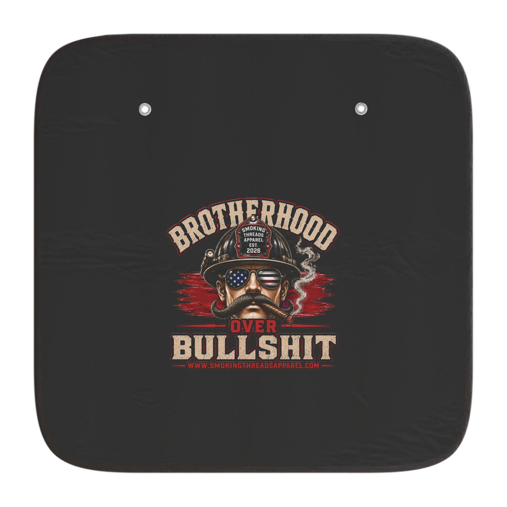 Car Sun Shade — "Brotherhood Over Bullshit" Firefighter Helmet Graphic