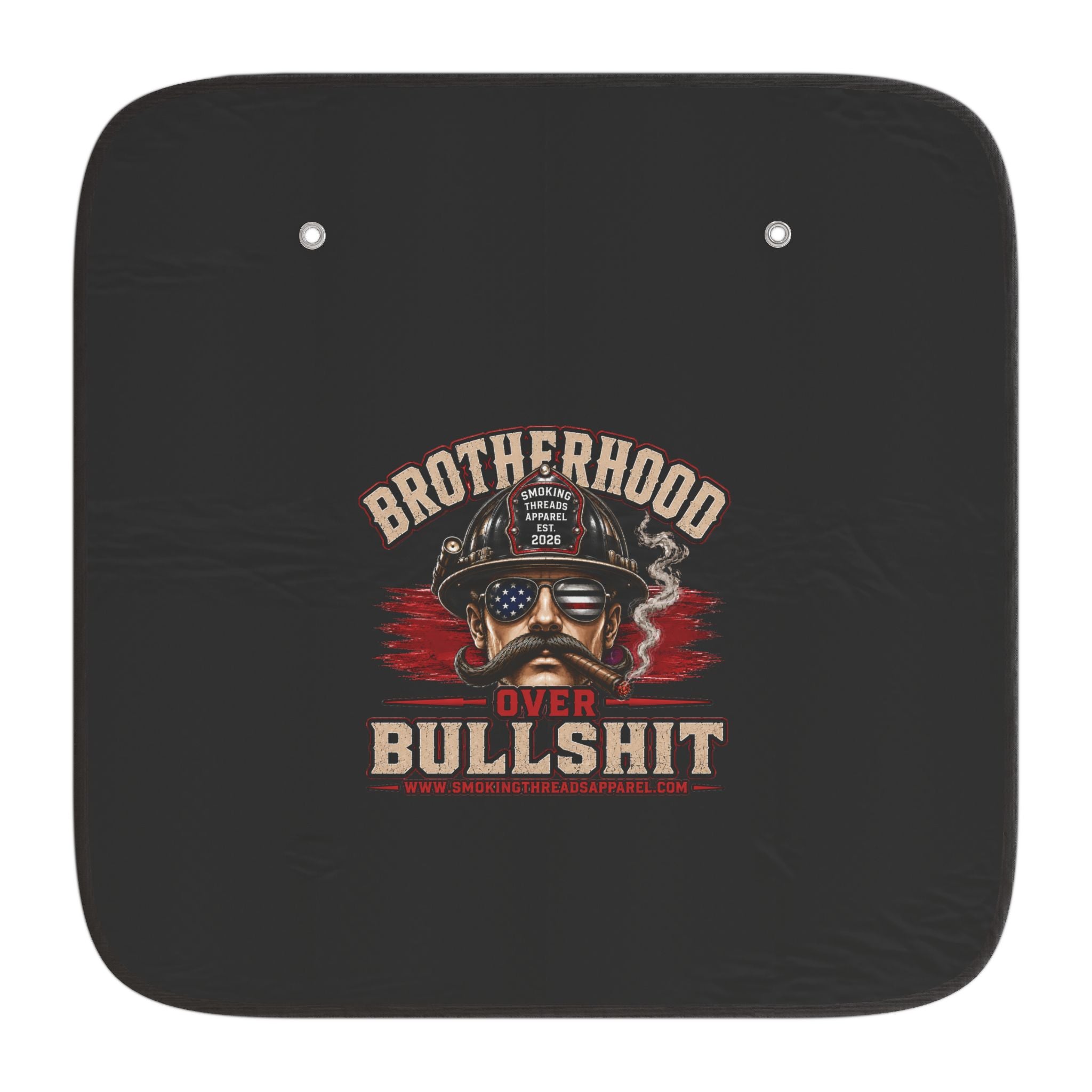 Car Sun Shade — "Brotherhood Over Bullshit" Firefighter Helmet Graphic