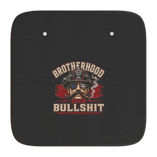 Car Sun Shade — "Brotherhood Over Bullshit" Firefighter Helmet Graphic