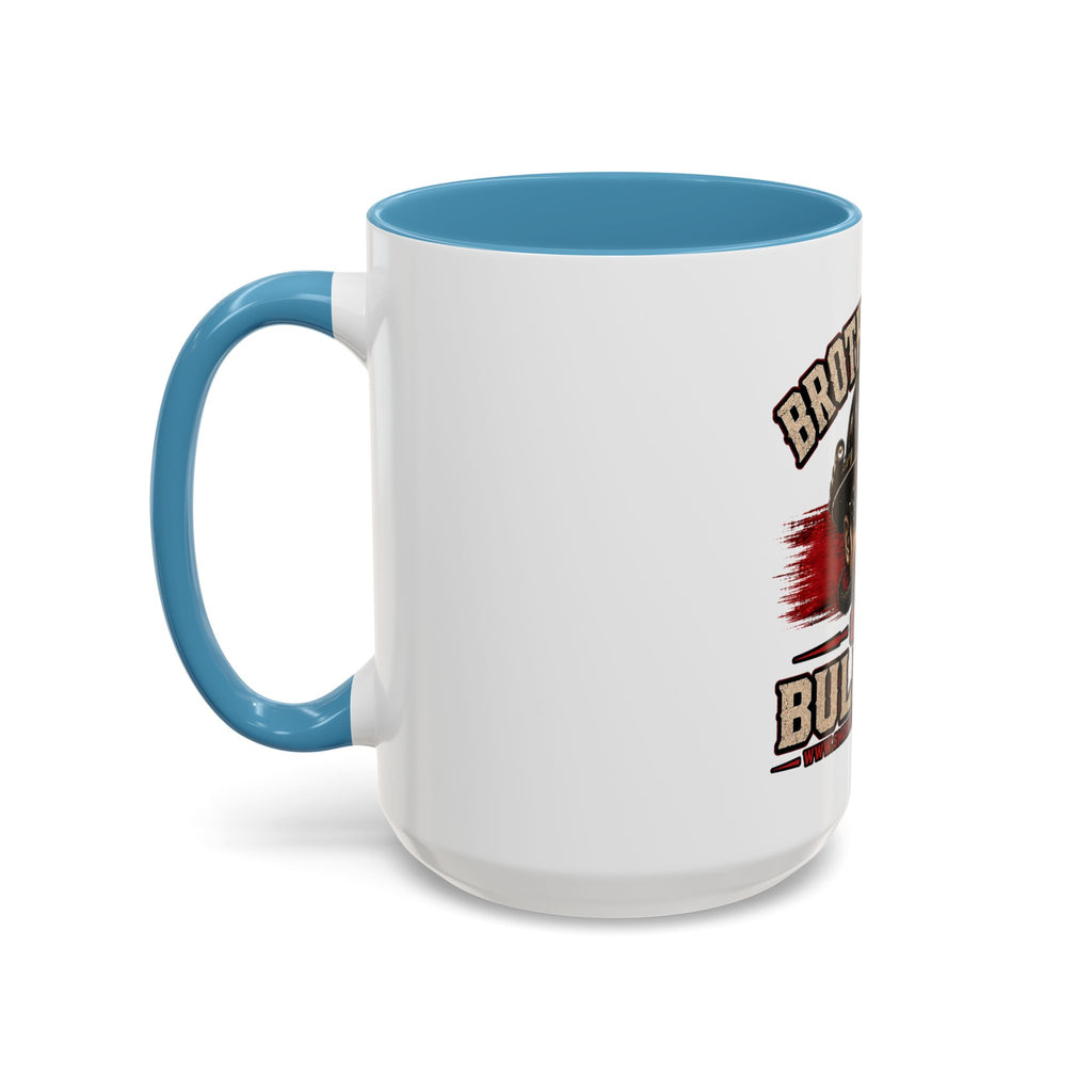 Brotherhood Over Bullshit Coffee Mug — Patriotic Firefighter Helmet Design