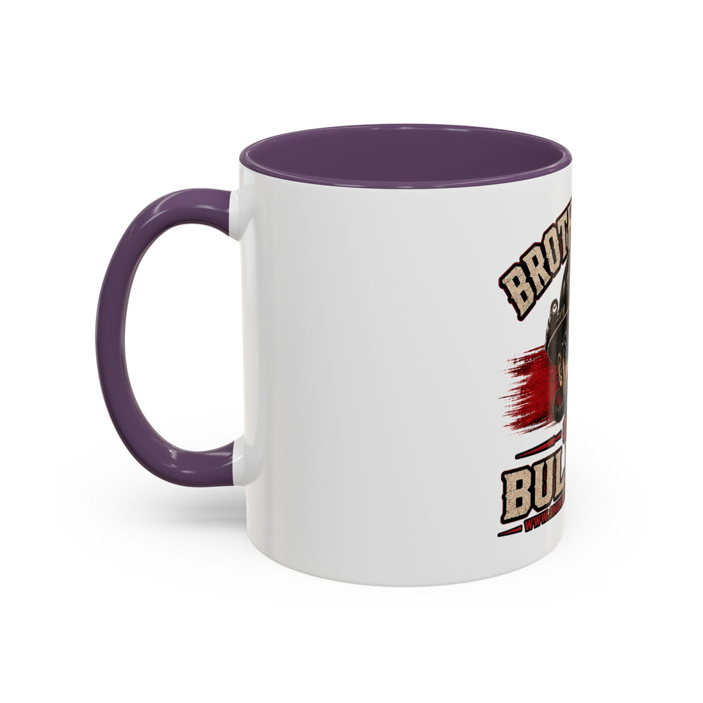 Brotherhood Over Bullshit Coffee Mug — Patriotic Firefighter Helmet Design