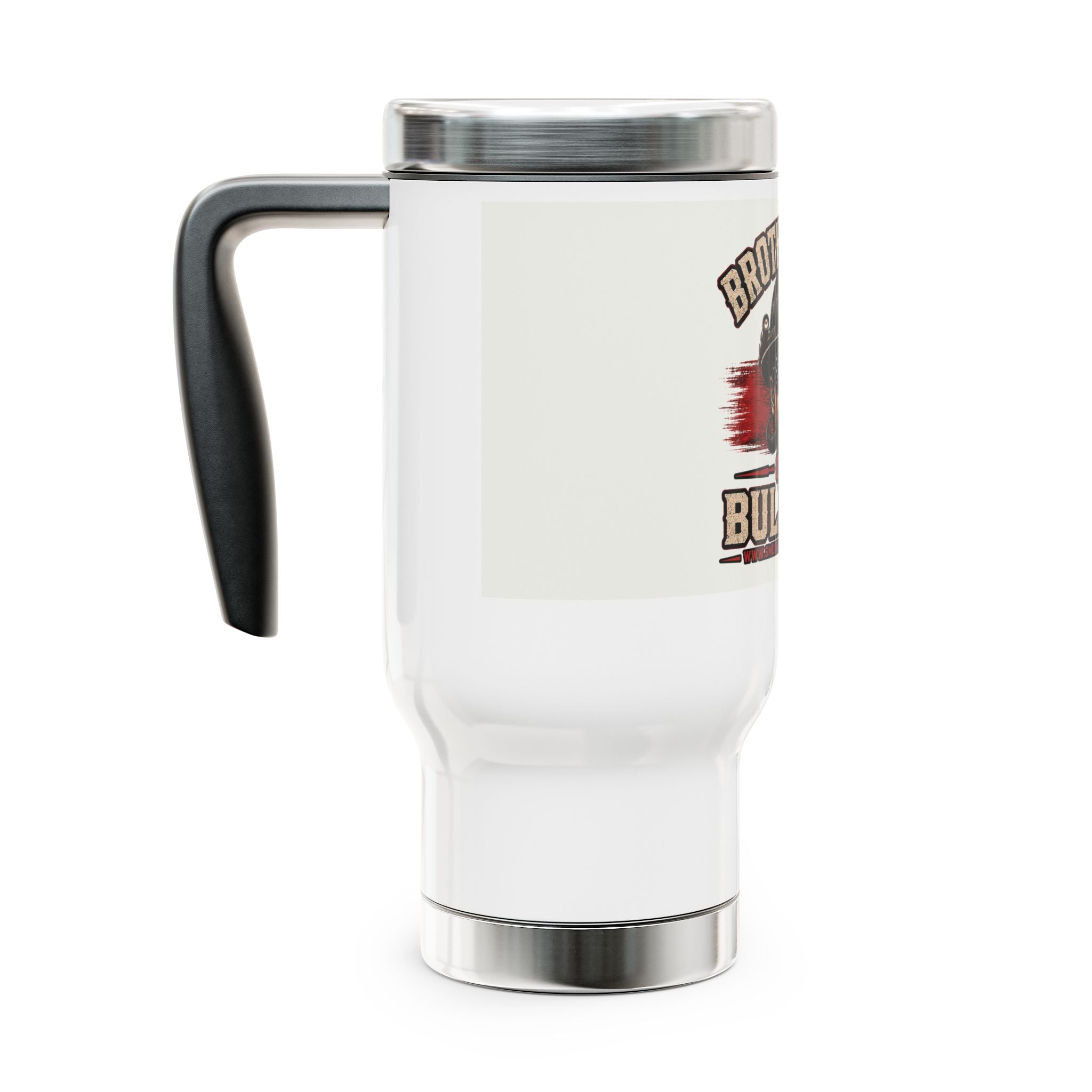 Brotherhood Over Bullshit Travel Mug — 14oz Stainless Steel Handle Tumbler