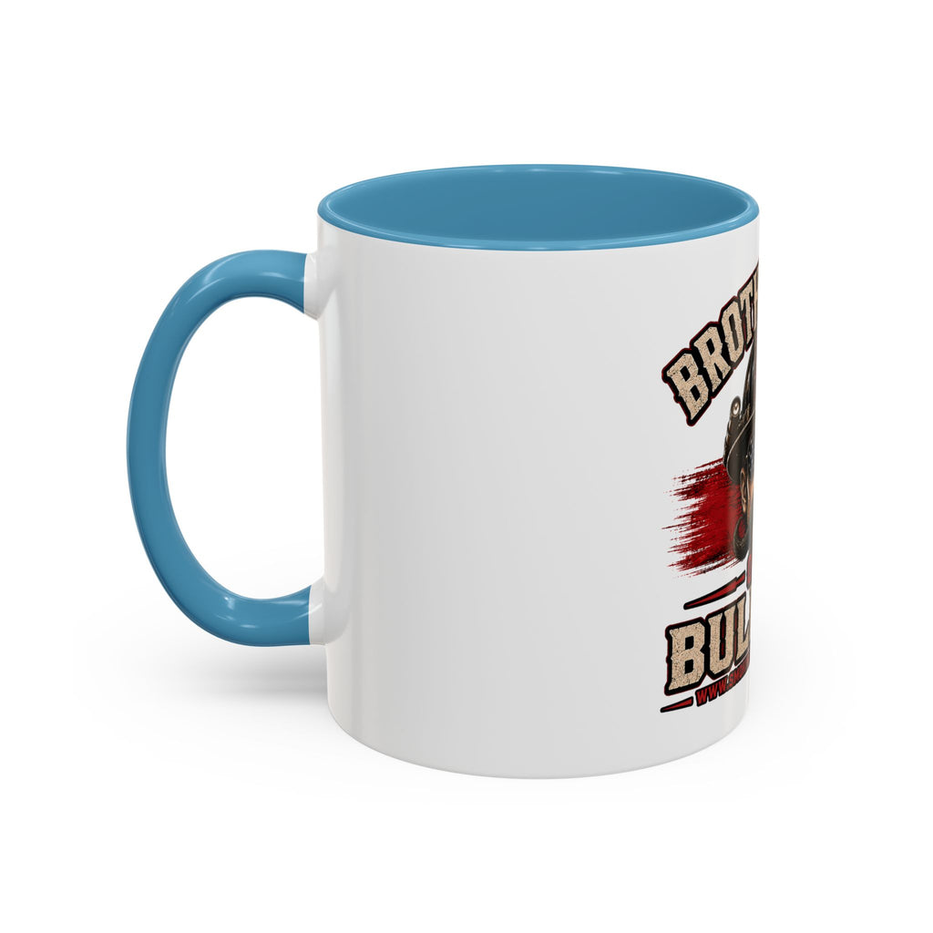 Brotherhood Over Bullshit Coffee Mug — Patriotic Firefighter Helmet Design