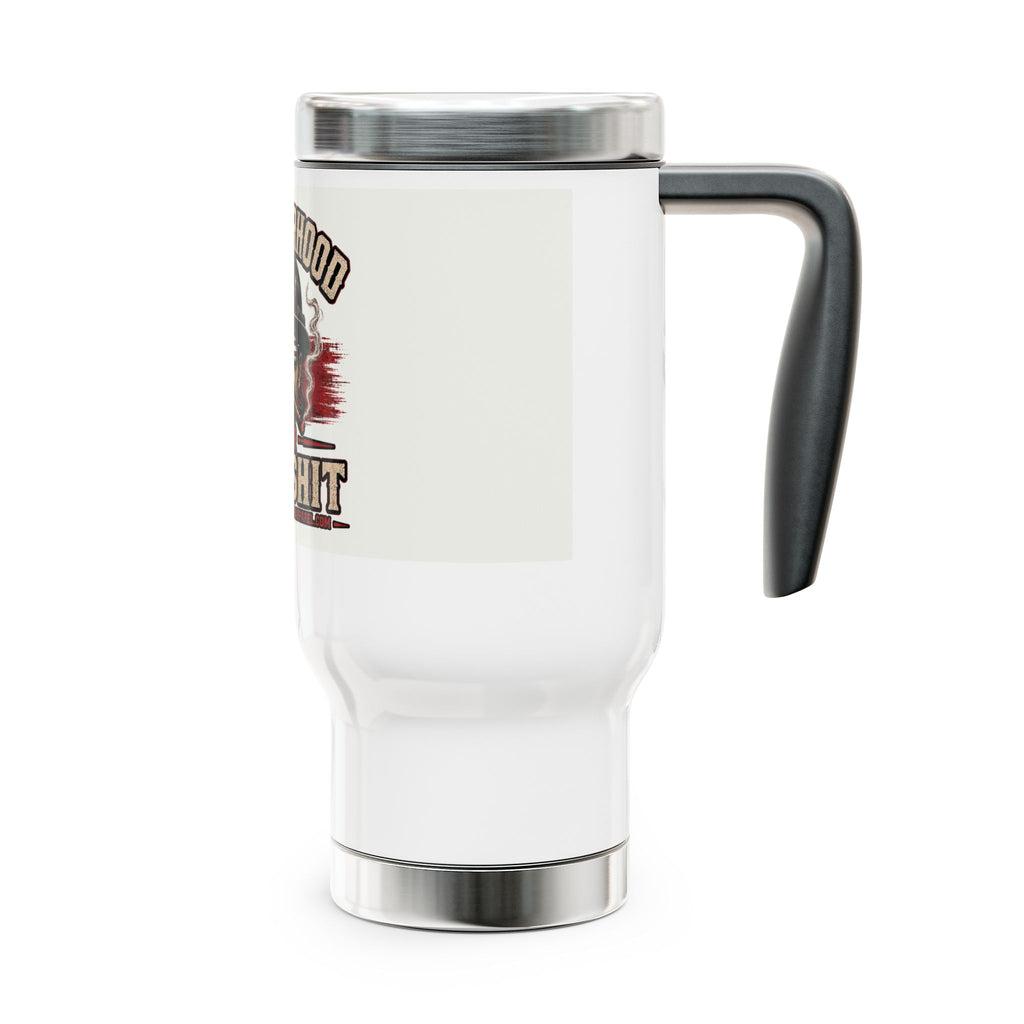 Brotherhood Over Bullshit Travel Mug — 14oz Stainless Steel Handle Tumbler