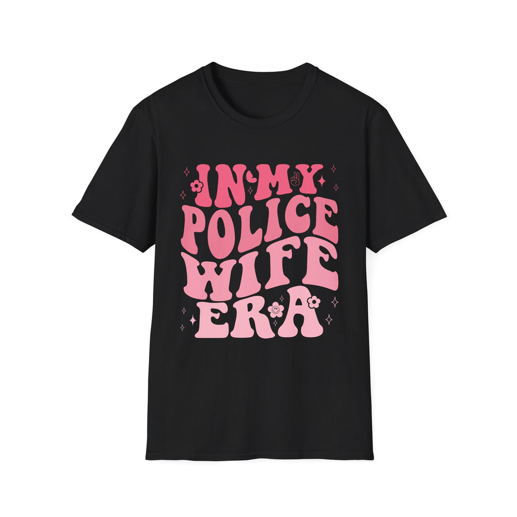 In My Police Wife Era T-Shirt — Retro Pink Feminine Graphic Tee