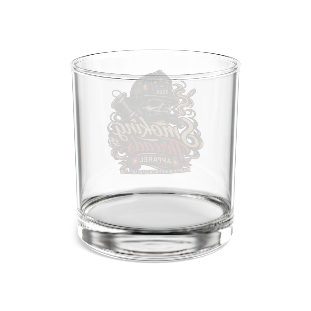 Smoking Threads Apparel Skull Logo Rocks Glass — 10 oz Whiskey Tumbler
