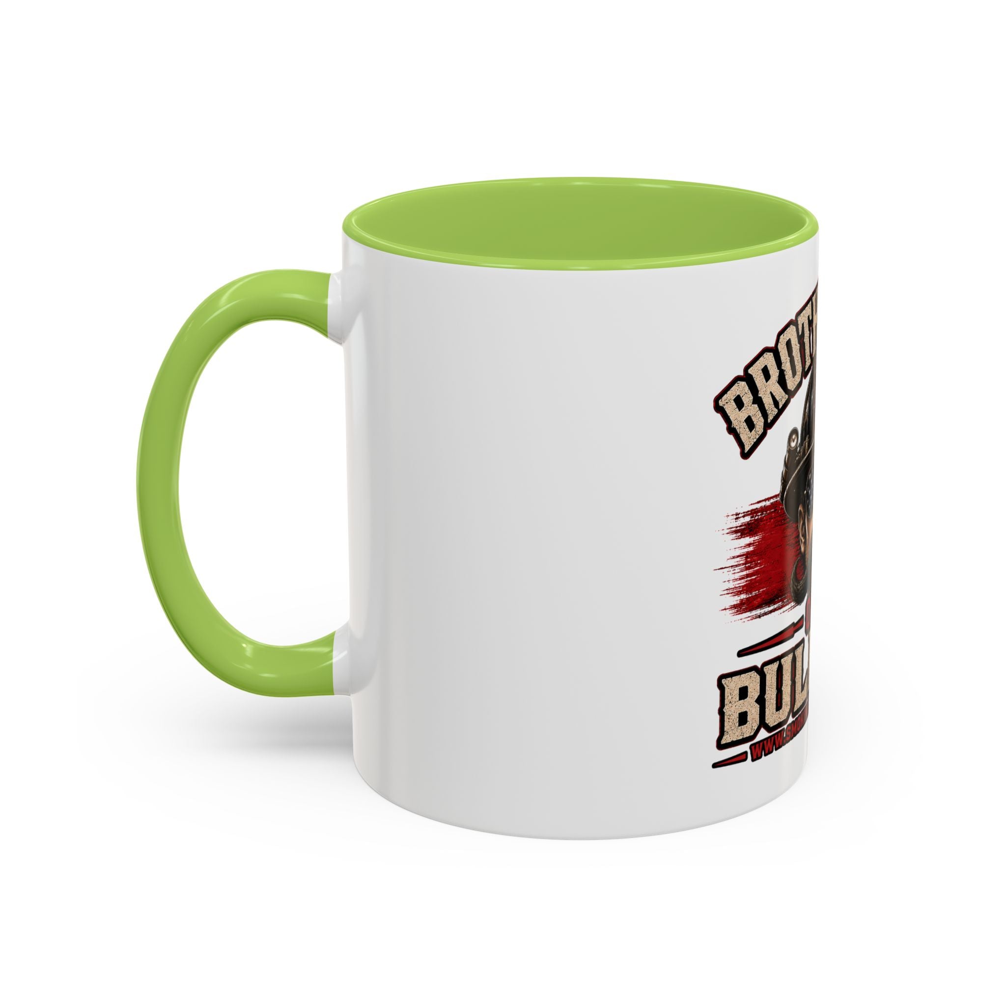 Brotherhood Over Bullshit Coffee Mug — Patriotic Firefighter Helmet Design