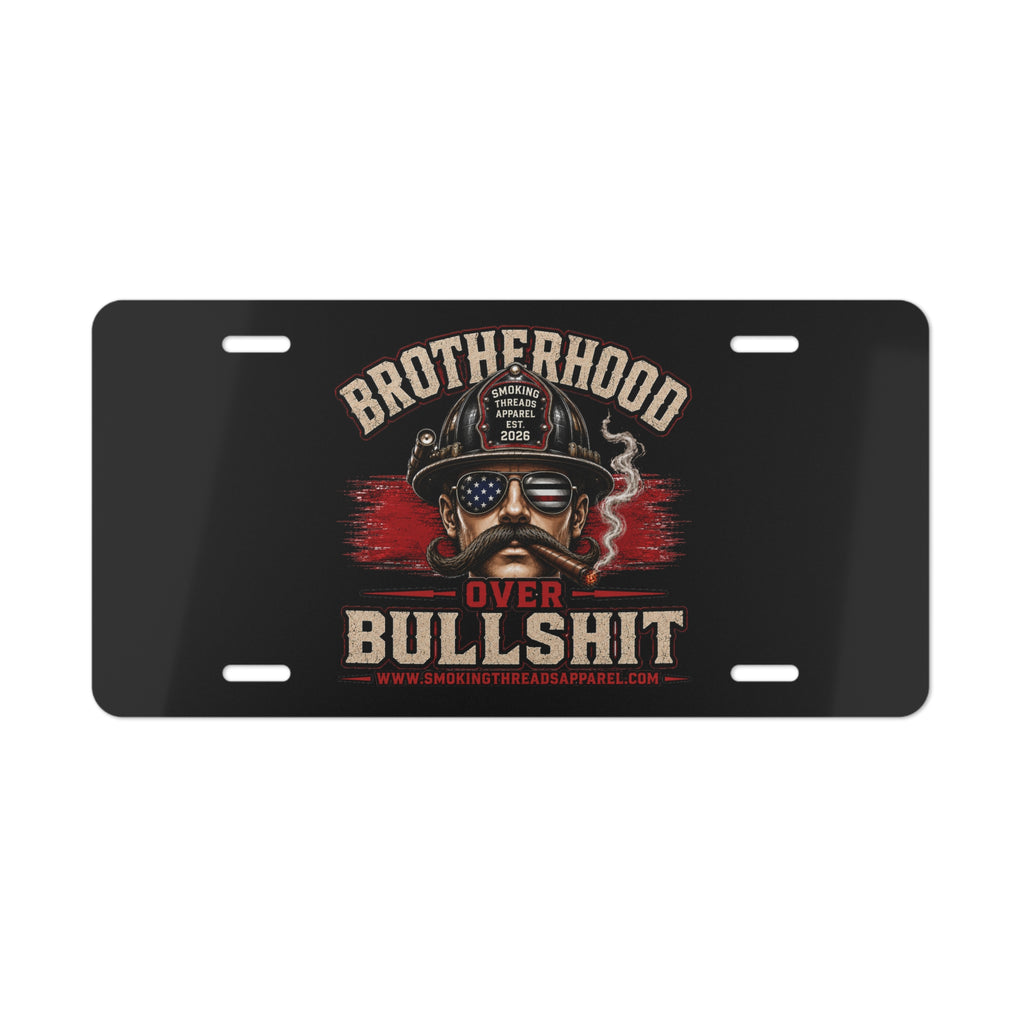 Vanity Plate - Brotherhood Over Bullshit Firefighter License Plate