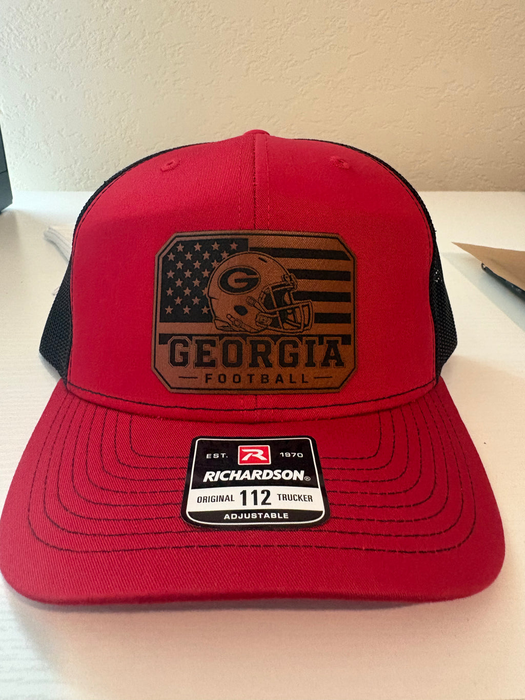 Collage Football Patch Hat